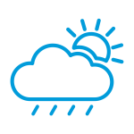 Icône météo bleue sans arrière-plan